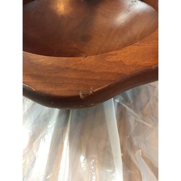 Wooden 3 Taper Candlestick Candle Holder Handmade Octagon Base Round Bowl Center - Picture 9 of 12